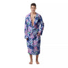 Zig Zag Pineapple Purple Print Pattern Men's Robe-grizzshop