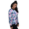 Zig Zag Pineapple Purple Print Pattern Women's Bomber Jacket-grizzshop