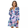 Zig Zag Pineapple Purple Print Pattern Women's Robe-grizzshop