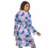 Zig Zag Pineapple Purple Print Pattern Women's Robe-grizzshop