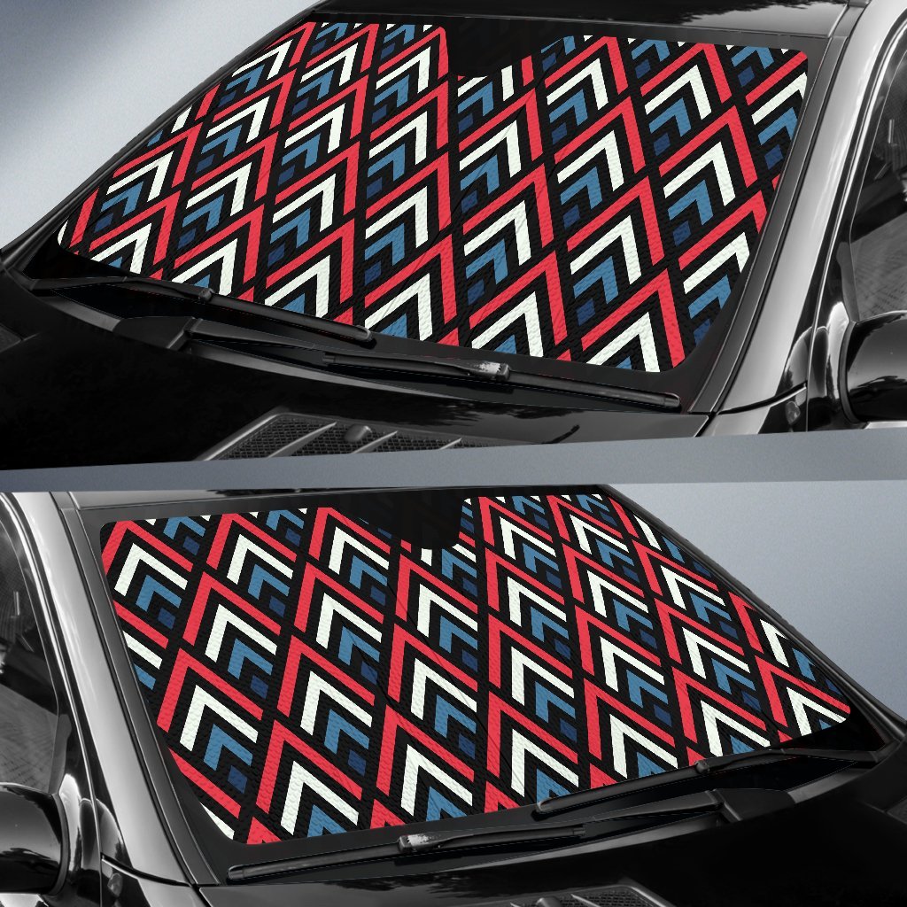 Zig Zag Print Pattern Car Sun Shade-grizzshop