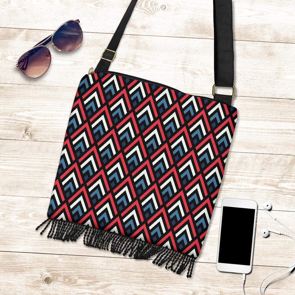 Zig Zag Print Pattern Crossbody bags-grizzshop