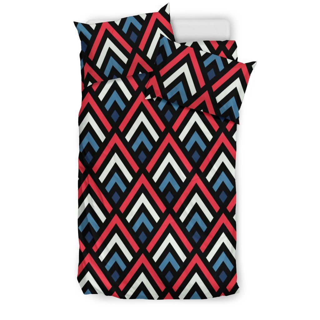 Zig Zag Print Pattern Duvet Cover Bedding Set-grizzshop