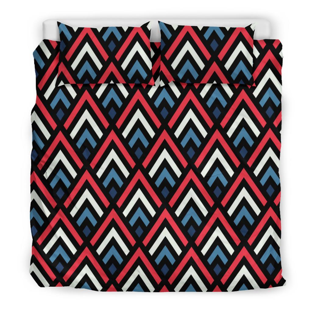 Zig Zag Print Pattern Duvet Cover Bedding Set-grizzshop