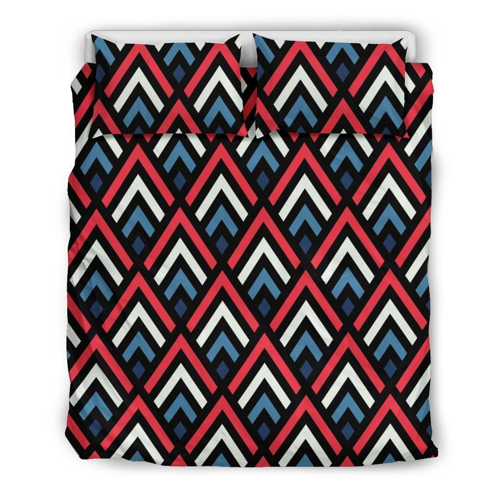 Zig Zag Print Pattern Duvet Cover Bedding Set-grizzshop