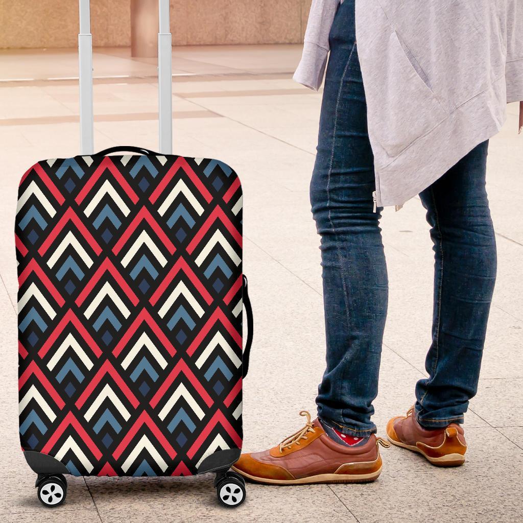 Zig Zag Print Pattern Luggage Cover Protector-grizzshop