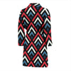 Zig Zag Print Pattern Men Long Robe-grizzshop