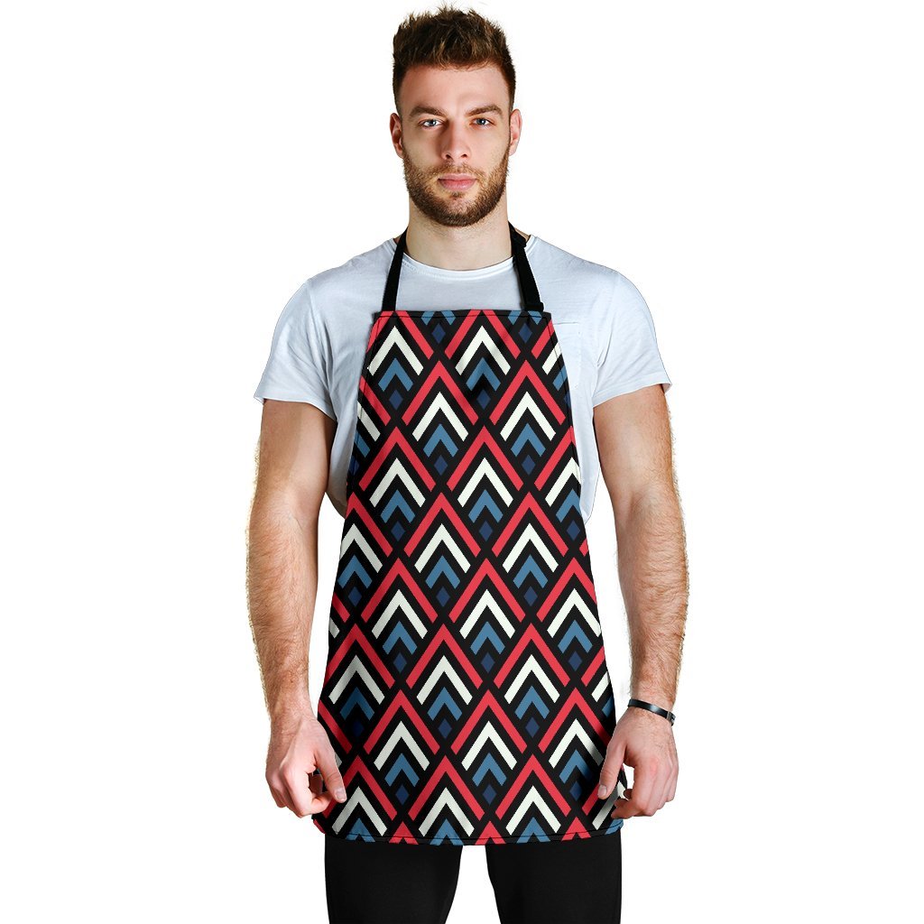 Zig Zag Print Pattern Men's Apron-grizzshop