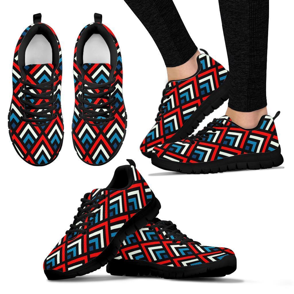 Zig Zag Print Pattern Sneaker Shoes For Men Women-grizzshop