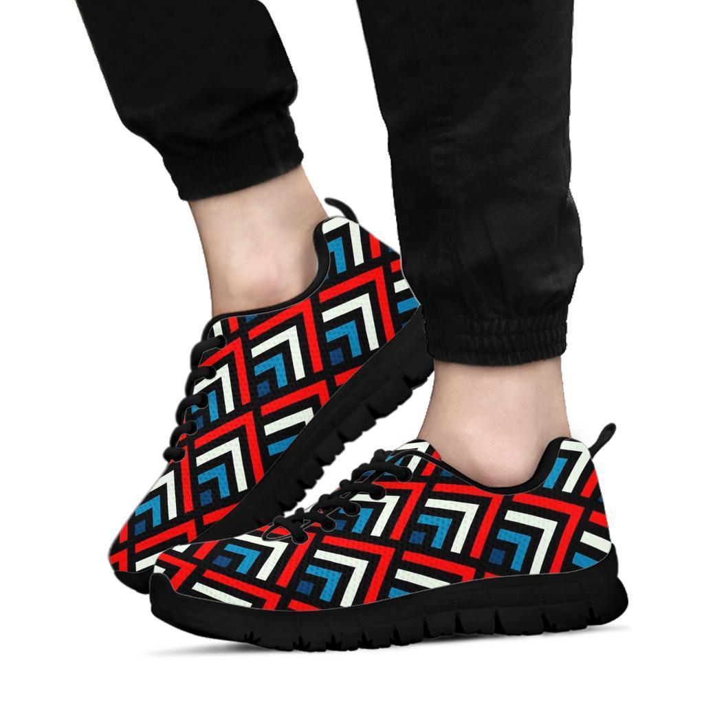 Zig Zag Print Pattern Sneaker Shoes For Men Women-grizzshop