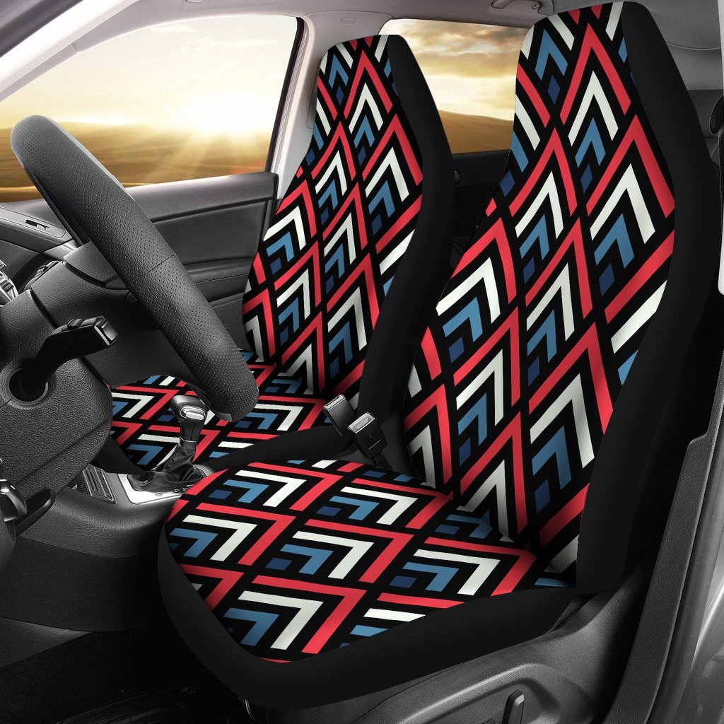 Zig Zag Print Pattern Universal Fit Car Seat Covers-grizzshop