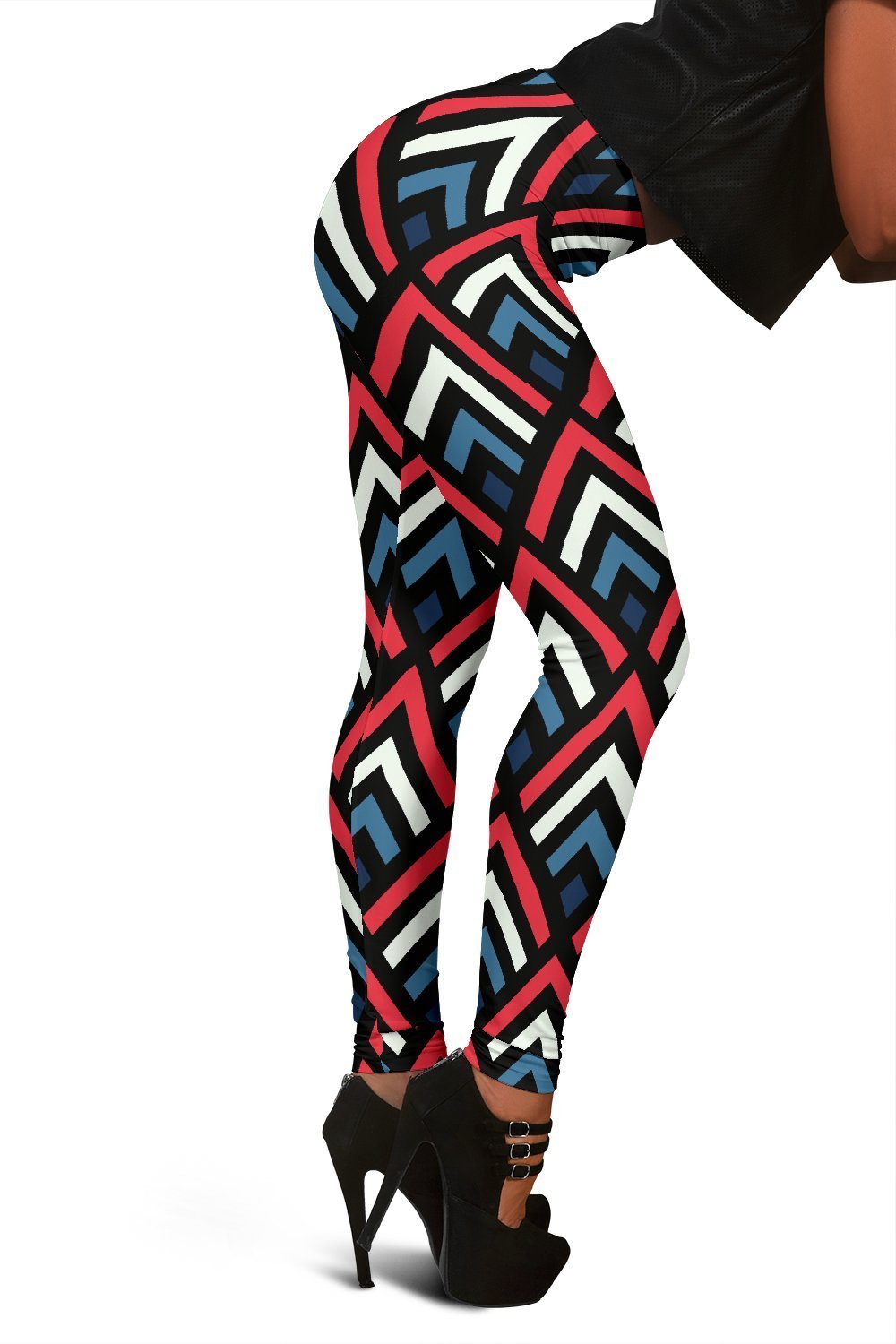 Zig Zag Print Pattern Women Leggings-grizzshop