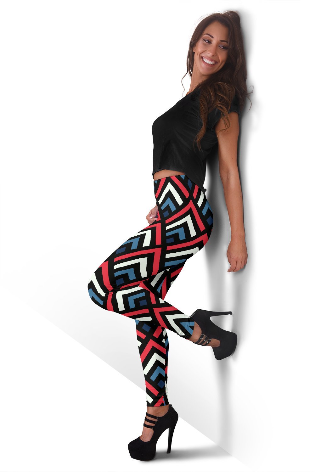 Zig Zag Print Pattern Women Leggings-grizzshop