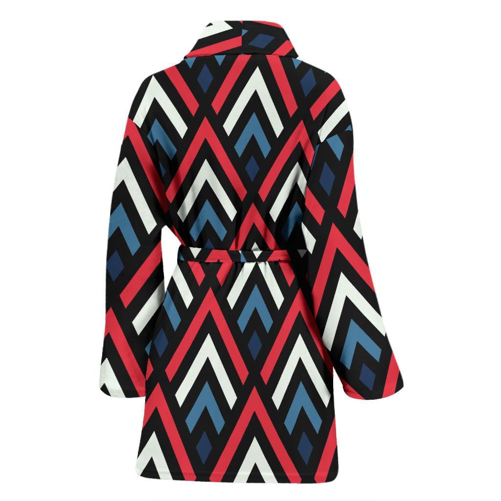 Zig Zag Print Pattern Women Long Robe-grizzshop