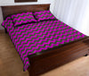Zig Zag Purple Pattern Print Bed Set Quilt-grizzshop