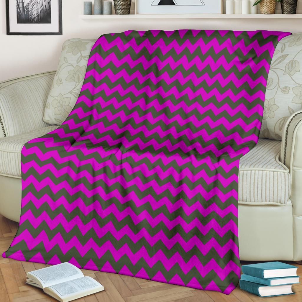 Zig Zag Purple Pattern Print Blanket-grizzshop