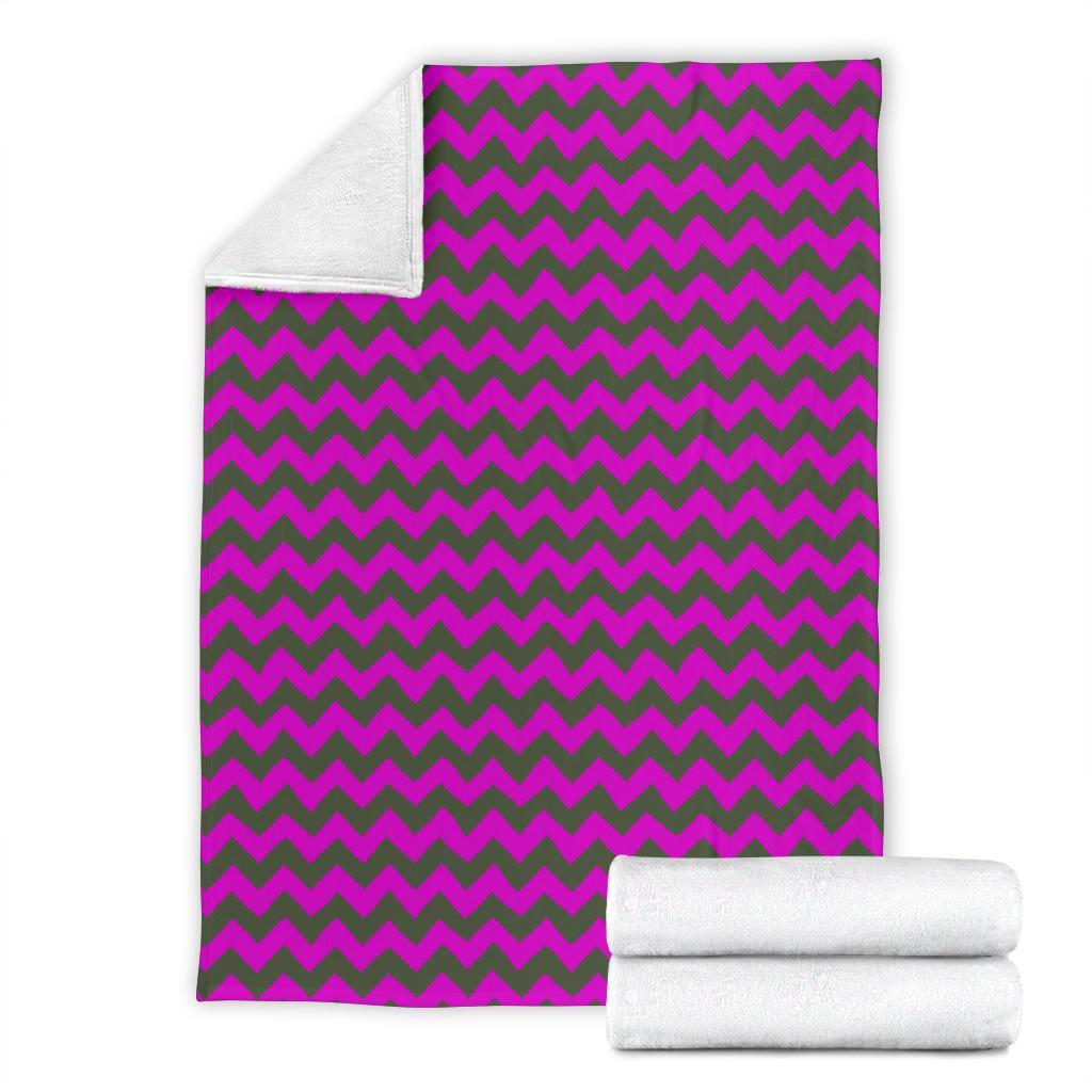 Zig Zag Purple Pattern Print Blanket-grizzshop