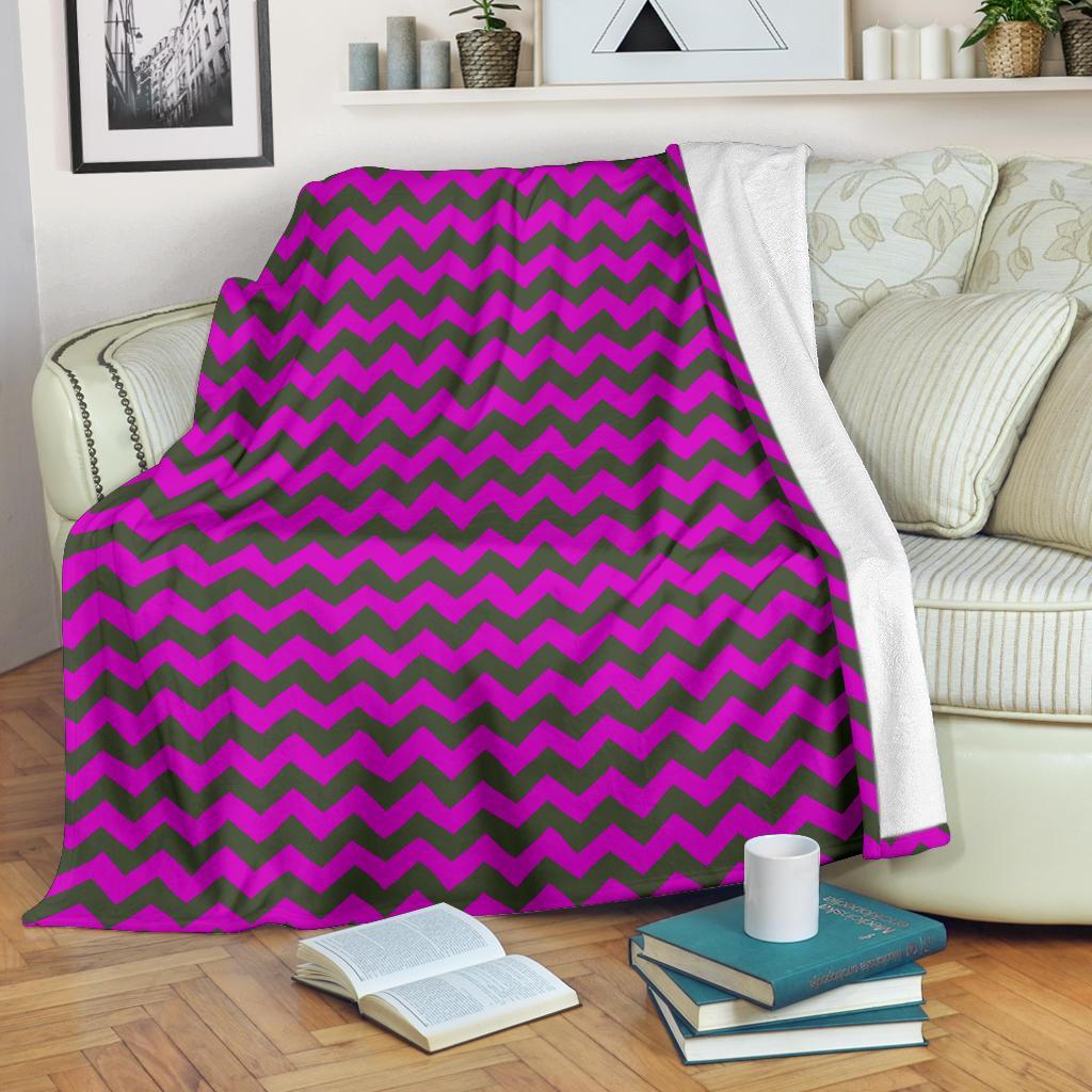 Zig Zag Purple Pattern Print Blanket-grizzshop