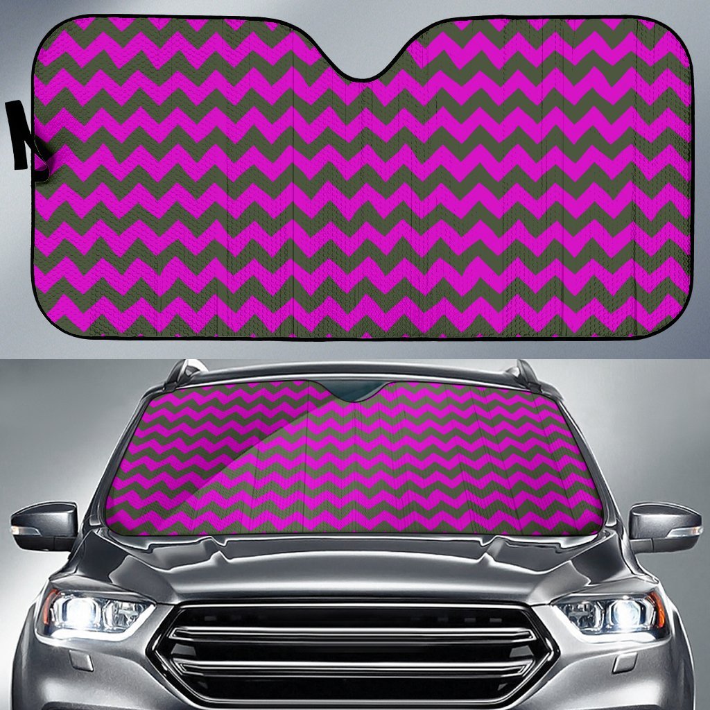 Zig Zag Purple Pattern Print Car Sun Shade-grizzshop