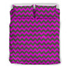 Zig Zag Purple Pattern Print Duvet Cover Bedding Set-grizzshop