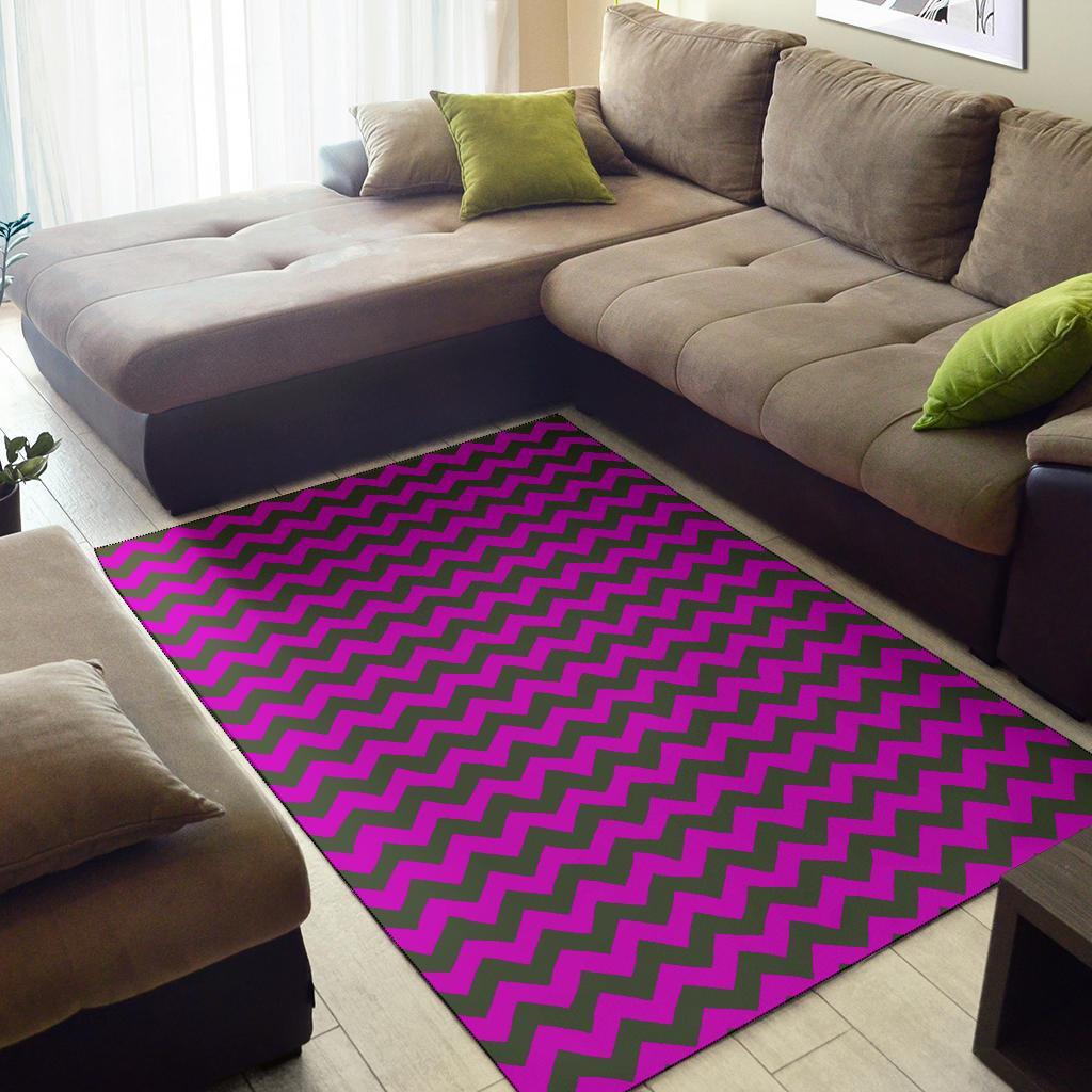 Zig Zag Purple Pattern Print Floor Mat-grizzshop