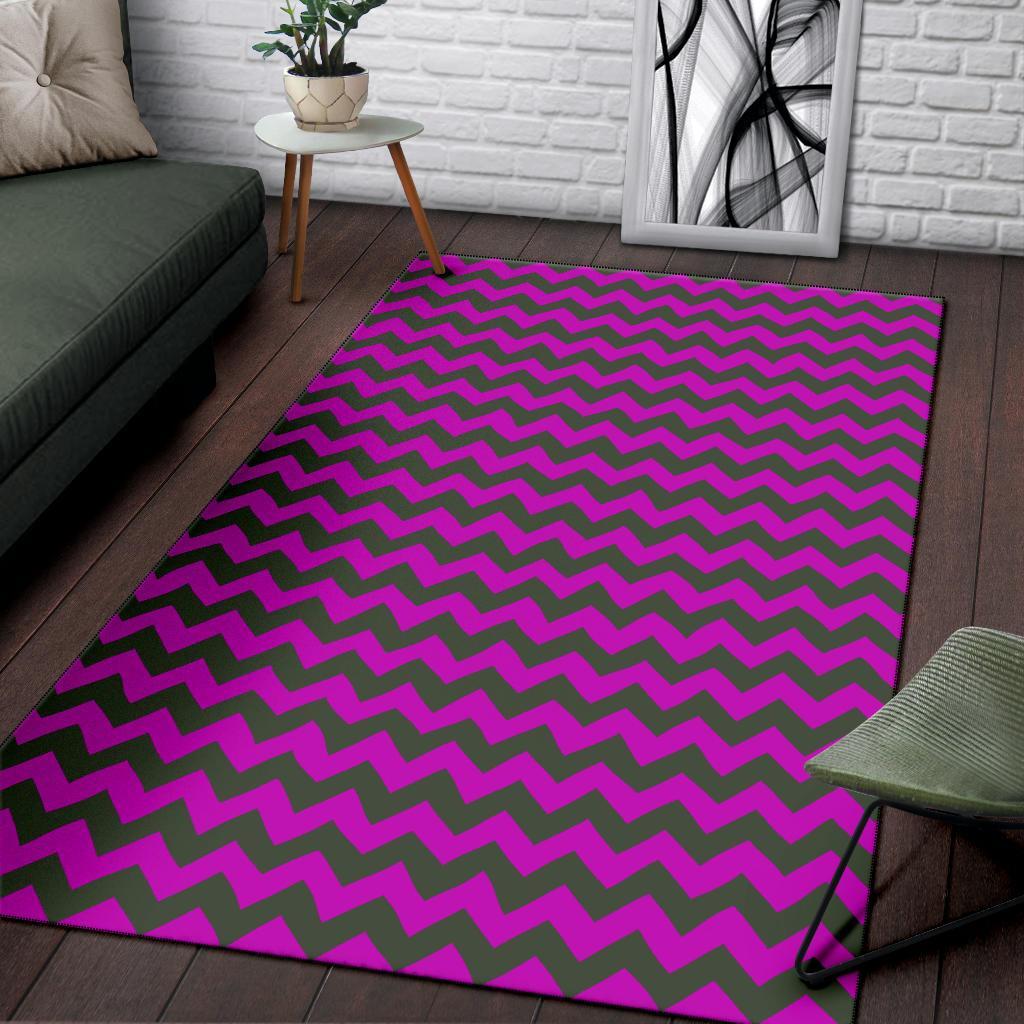 Zig Zag Purple Pattern Print Floor Mat-grizzshop