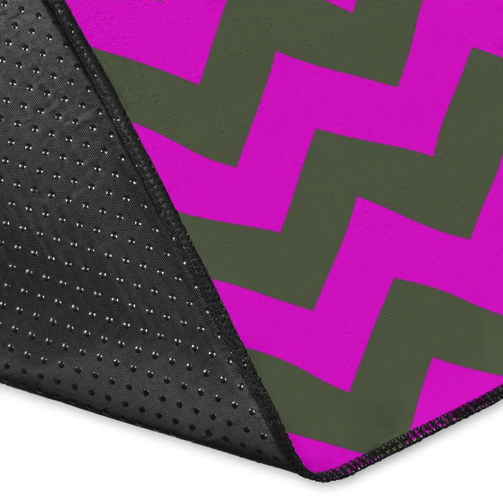 Zig Zag Purple Pattern Print Floor Mat-grizzshop