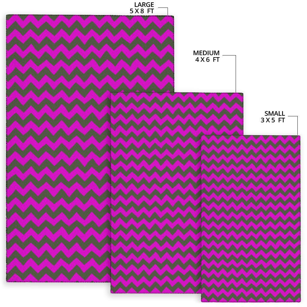 Zig Zag Purple Pattern Print Floor Mat-grizzshop