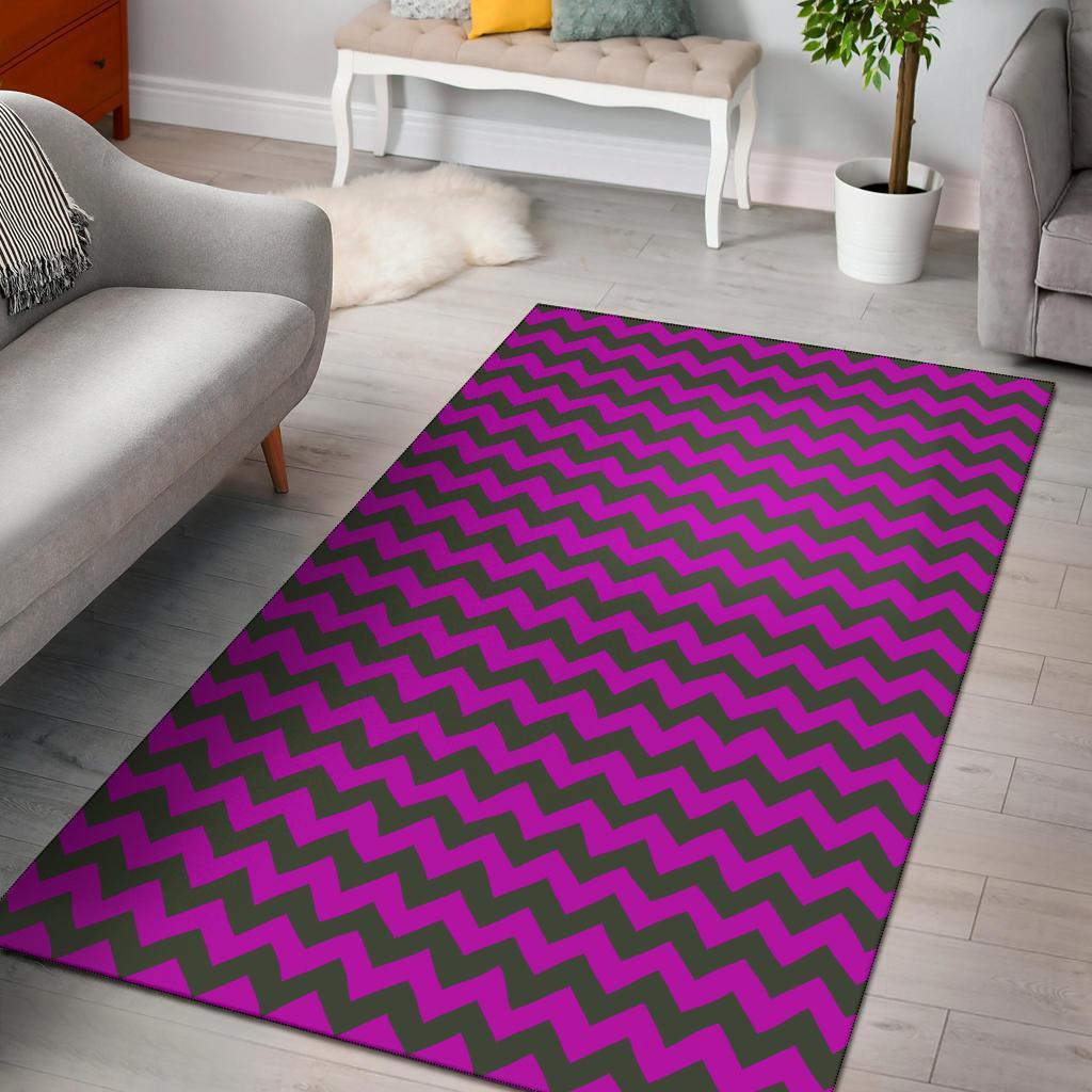 Zig Zag Purple Pattern Print Floor Mat-grizzshop