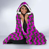 Zig Zag Purple Pattern Print Hooded Blanket-grizzshop