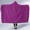 Zig Zag Purple Pattern Print Hooded Blanket-grizzshop