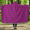 Zig Zag Purple Pattern Print Hooded Blanket-grizzshop