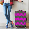 Zig Zag Purple Pattern Print Luggage Cover Protector-grizzshop