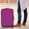 Zig Zag Purple Pattern Print Luggage Cover Protector-grizzshop