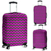 Zig Zag Purple Pattern Print Luggage Cover Protector-grizzshop