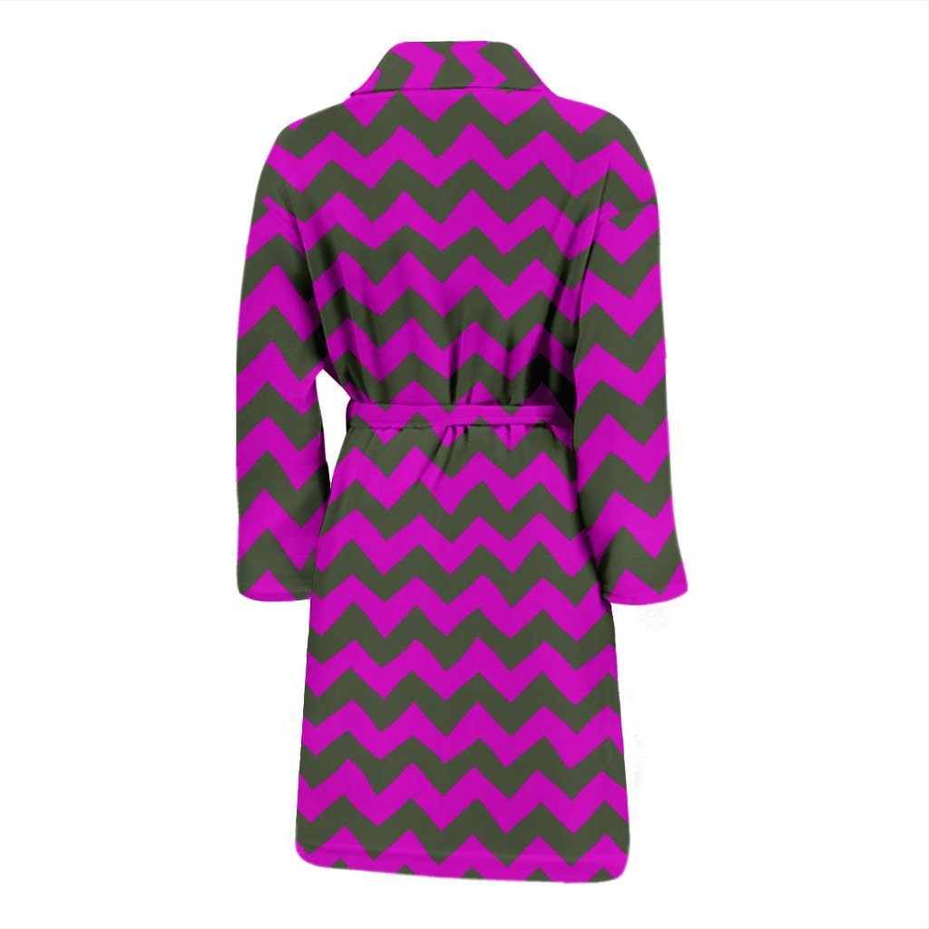 Zig Zag Purple Pattern Print Men Long Robe-grizzshop