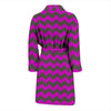 Zig Zag Purple Pattern Print Men Long Robe-grizzshop