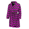 Zig Zag Purple Pattern Print Men Long Robe-grizzshop