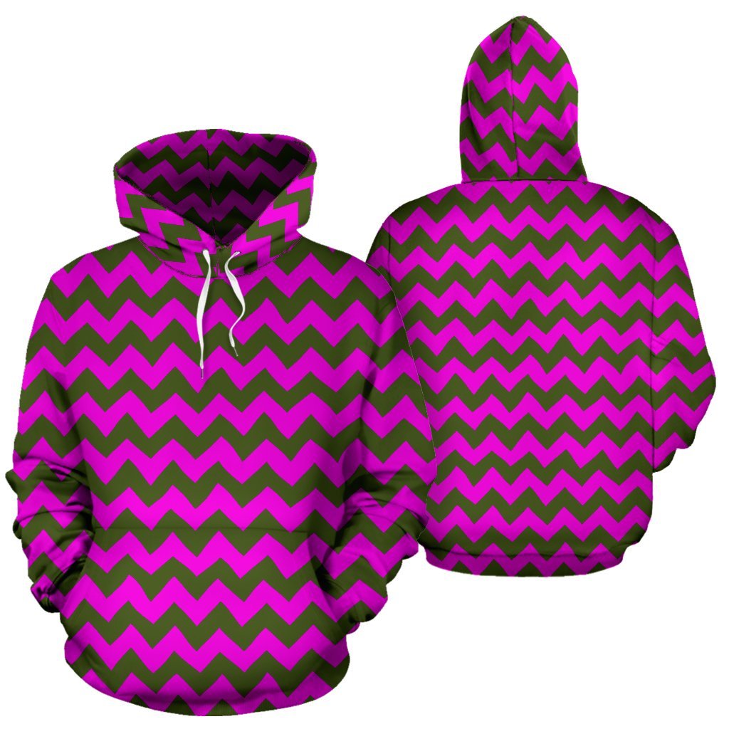 Zig Zag Purple Pattern Print Men Women Pullover Hoodie-grizzshop