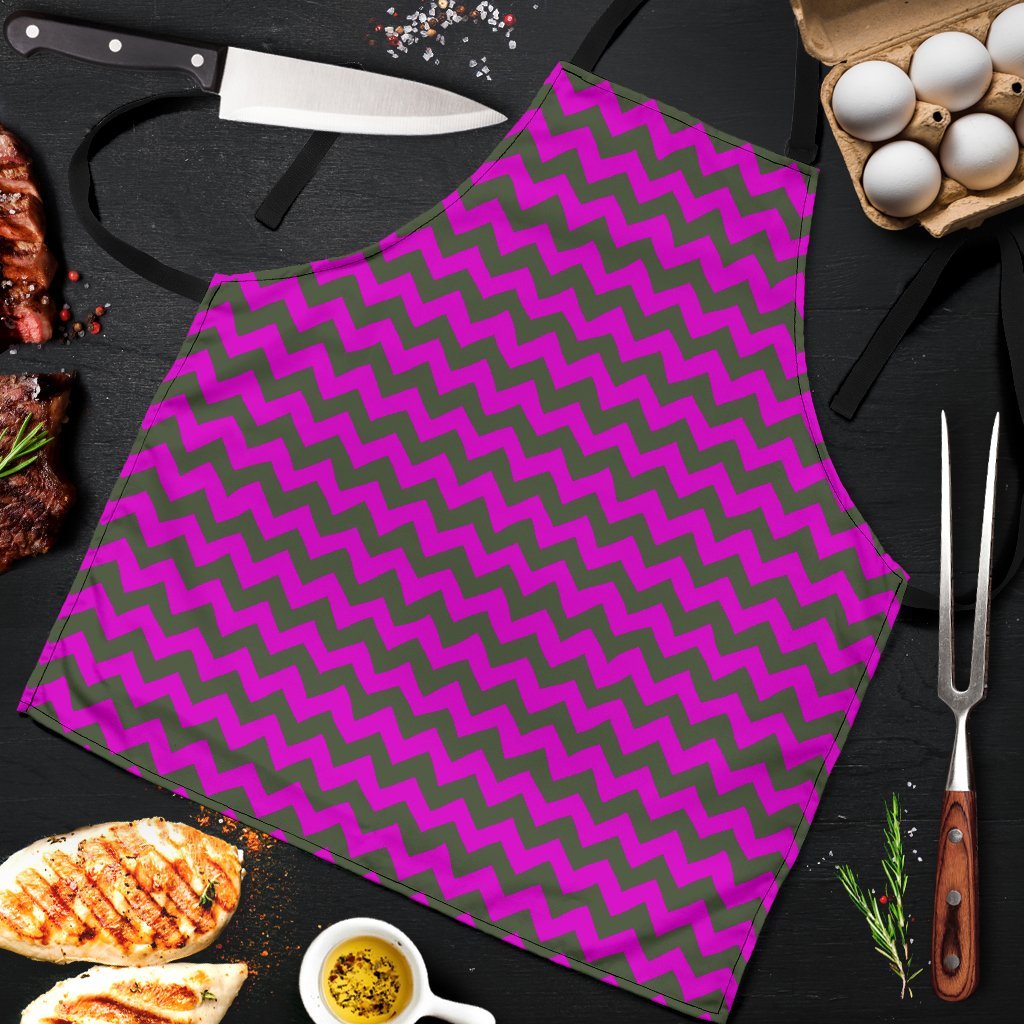 Zig Zag Purple Pattern Print Men's Apron-grizzshop