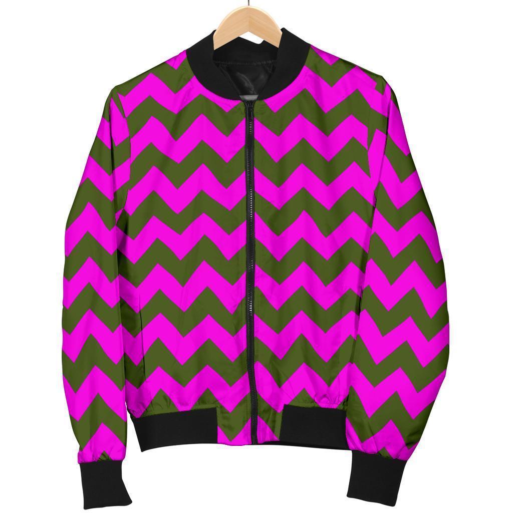 Zig Zag Purple Pattern Print Men's Bomber Jacket-grizzshop