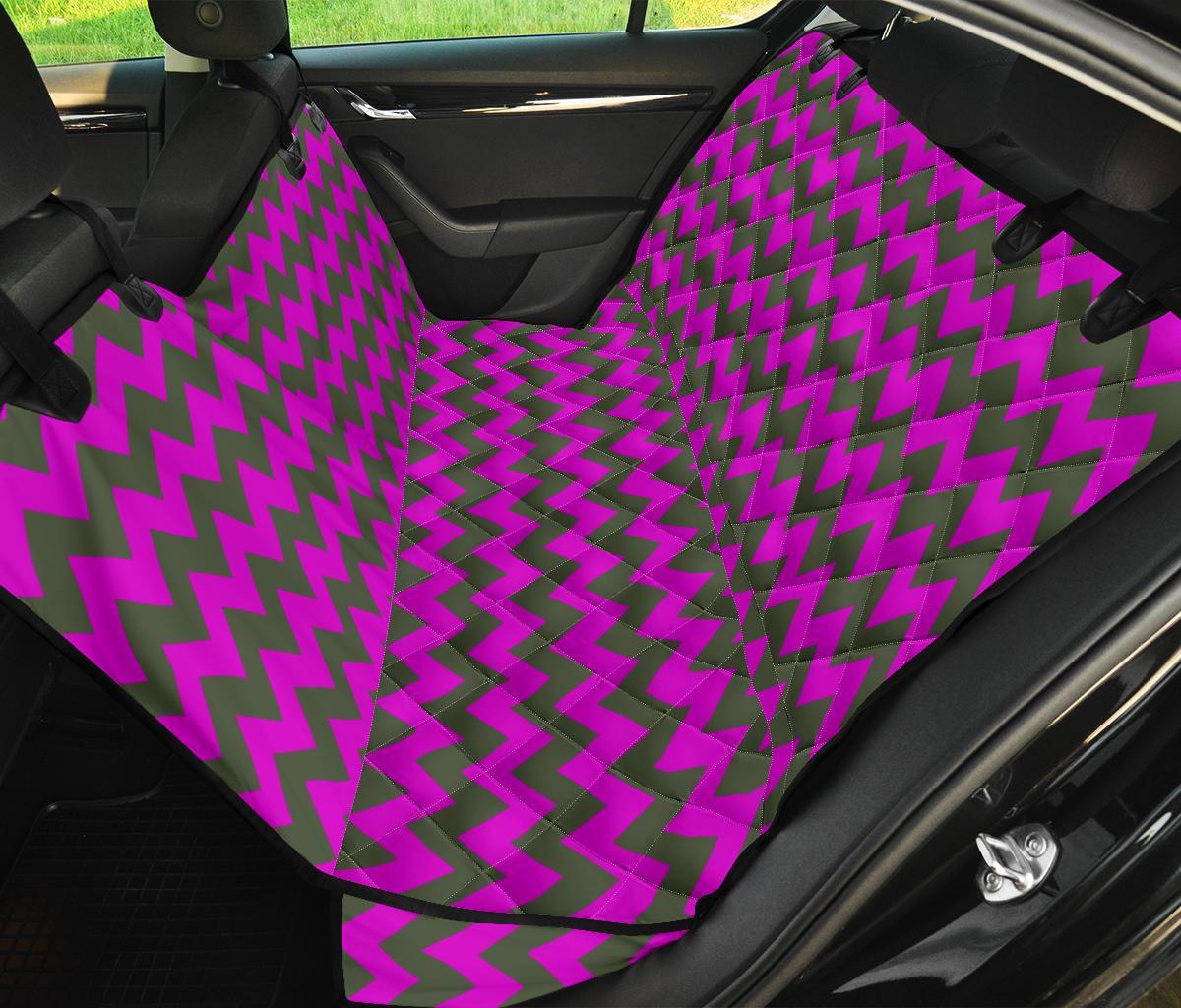 Zig Zag Purple Pattern Print Pet Car Seat Cover-grizzshop