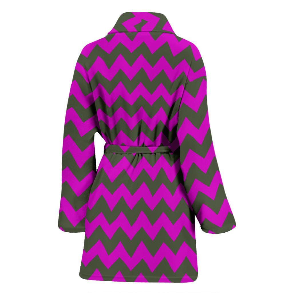 Zig Zag Purple Pattern Print Women Long Robe-grizzshop