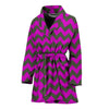 Zig Zag Purple Pattern Print Women Long Robe-grizzshop