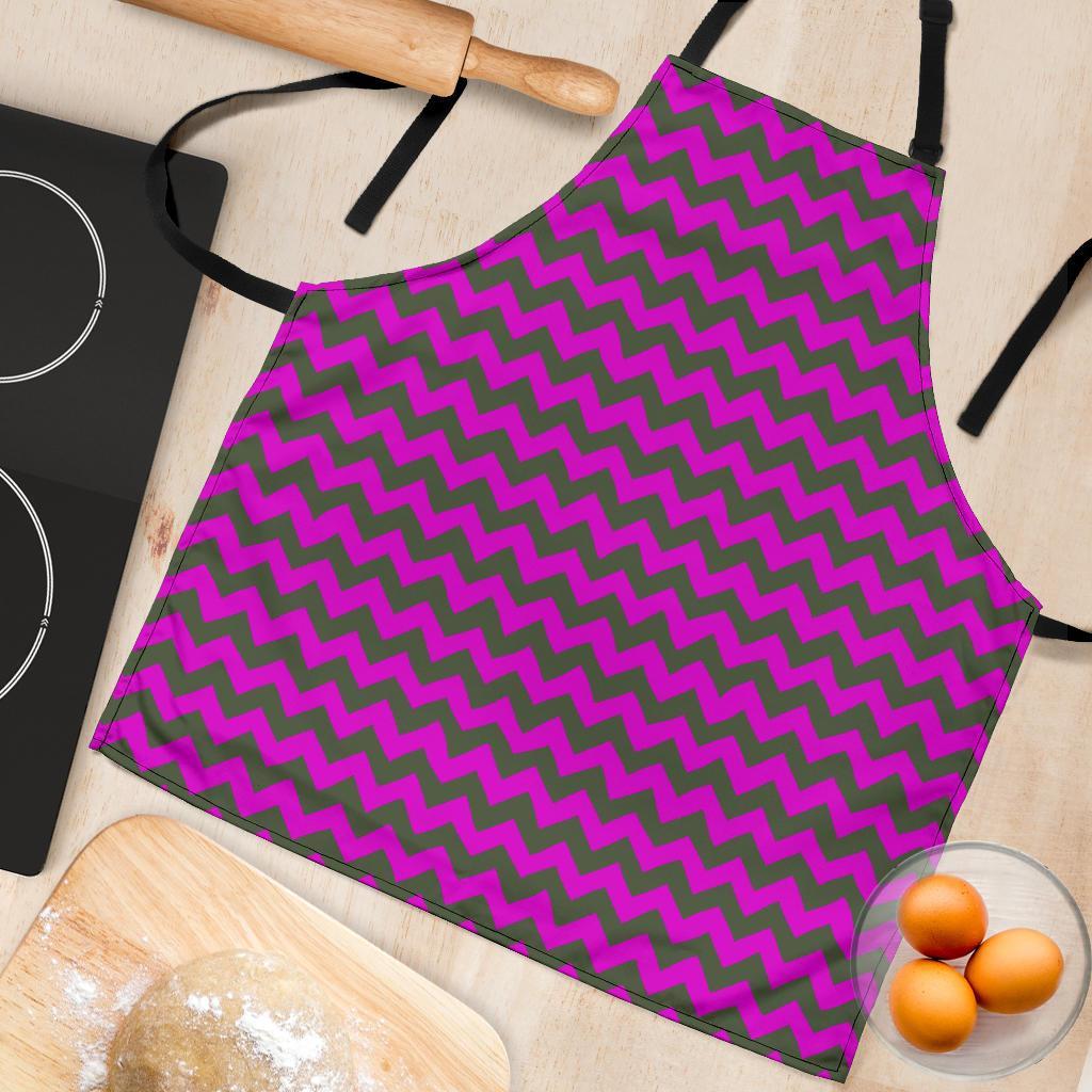 Zig Zag Purple Pattern Print Women's Apron-grizzshop