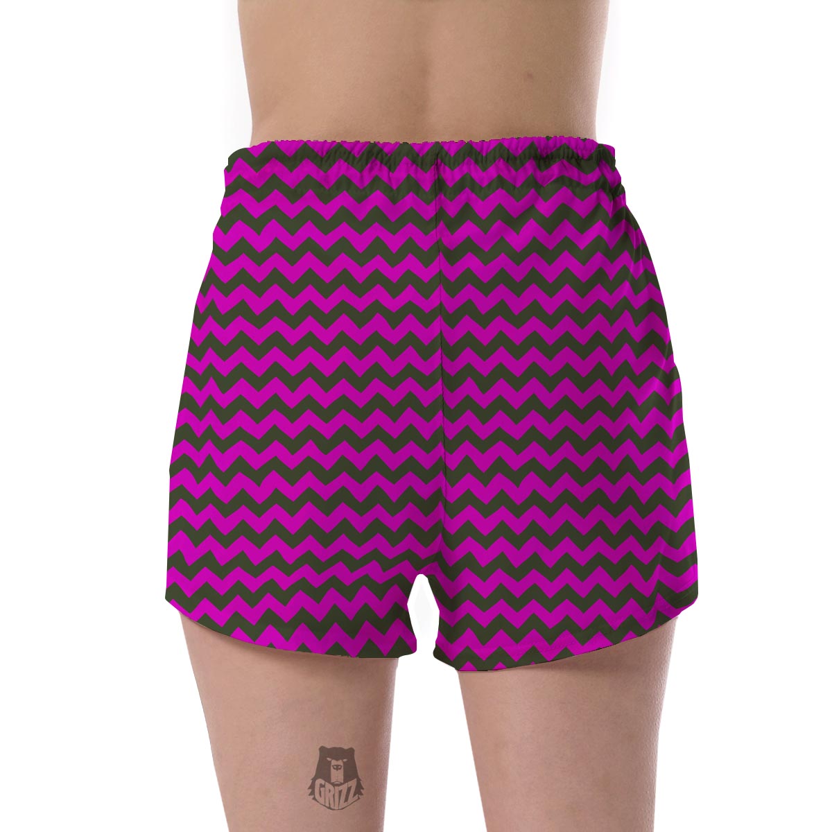 Zig Zag Purple Pattern Print Women's Shorts-grizzshop