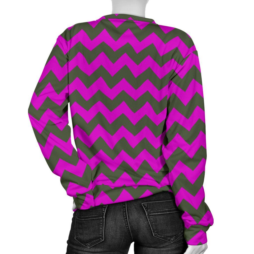 Zig Zag Purple Pattern Print Women's Sweatshirt-grizzshop