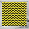Zig Zag Yellow Pattern Print Bathroom Shower Curtain-grizzshop