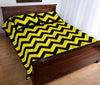 Zig Zag Yellow Pattern Print Bed Set Quilt-grizzshop