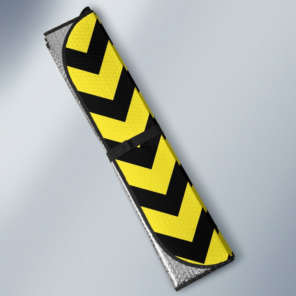 Zig Zag Yellow Pattern Print Car Sun Shade-grizzshop